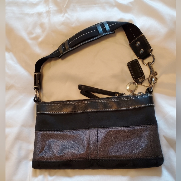 Coach Party Purse Silver & Black - Picture 2 of 9